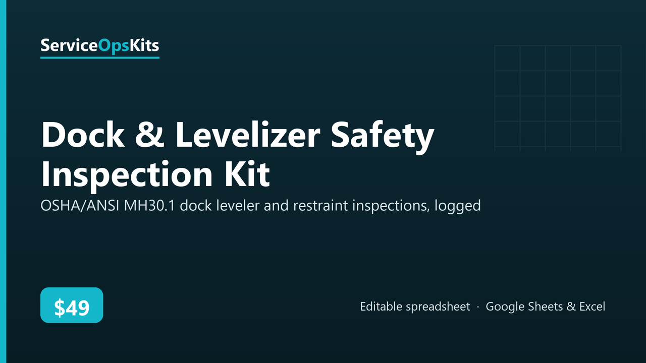 Dock & Levelizer Safety Inspection Kit spreadsheet template
