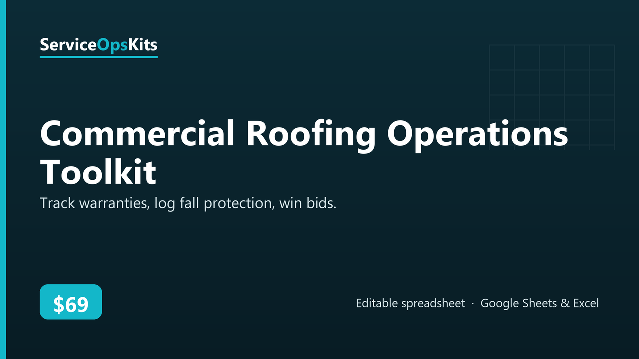 Commercial Roofing Operations Toolkit spreadsheet template