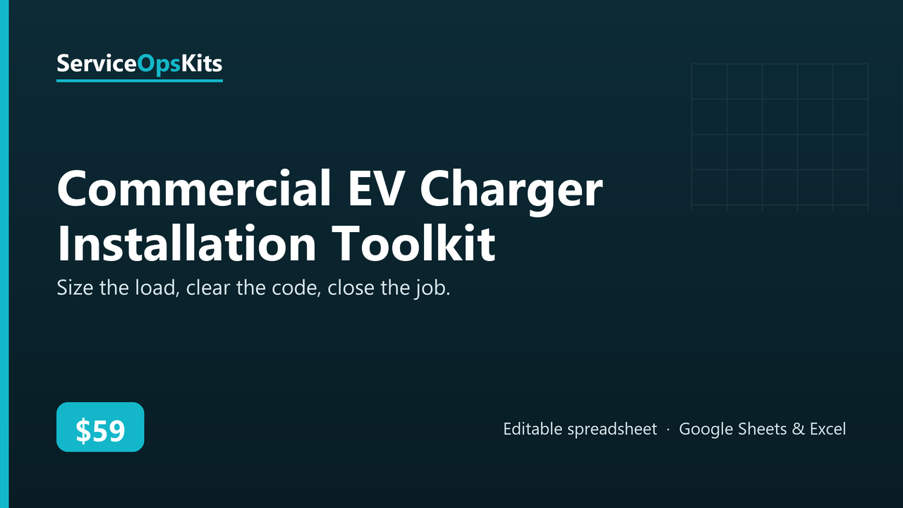Commercial EV Charger Installation Toolkit spreadsheet template