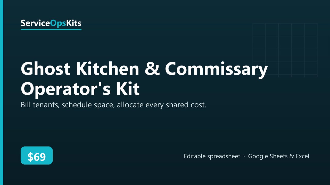 Ghost Kitchen & Commissary Operator's Kit spreadsheet template