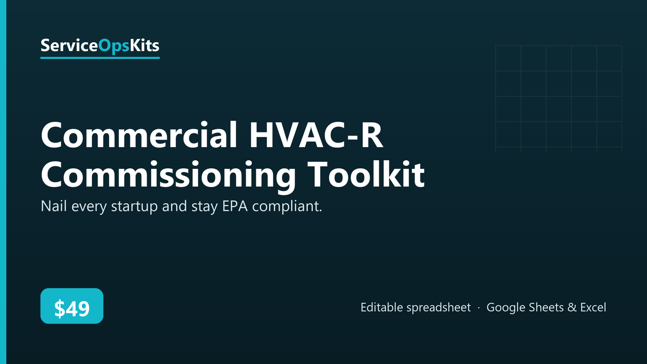 Commercial HVAC-R Commissioning Toolkit spreadsheet template