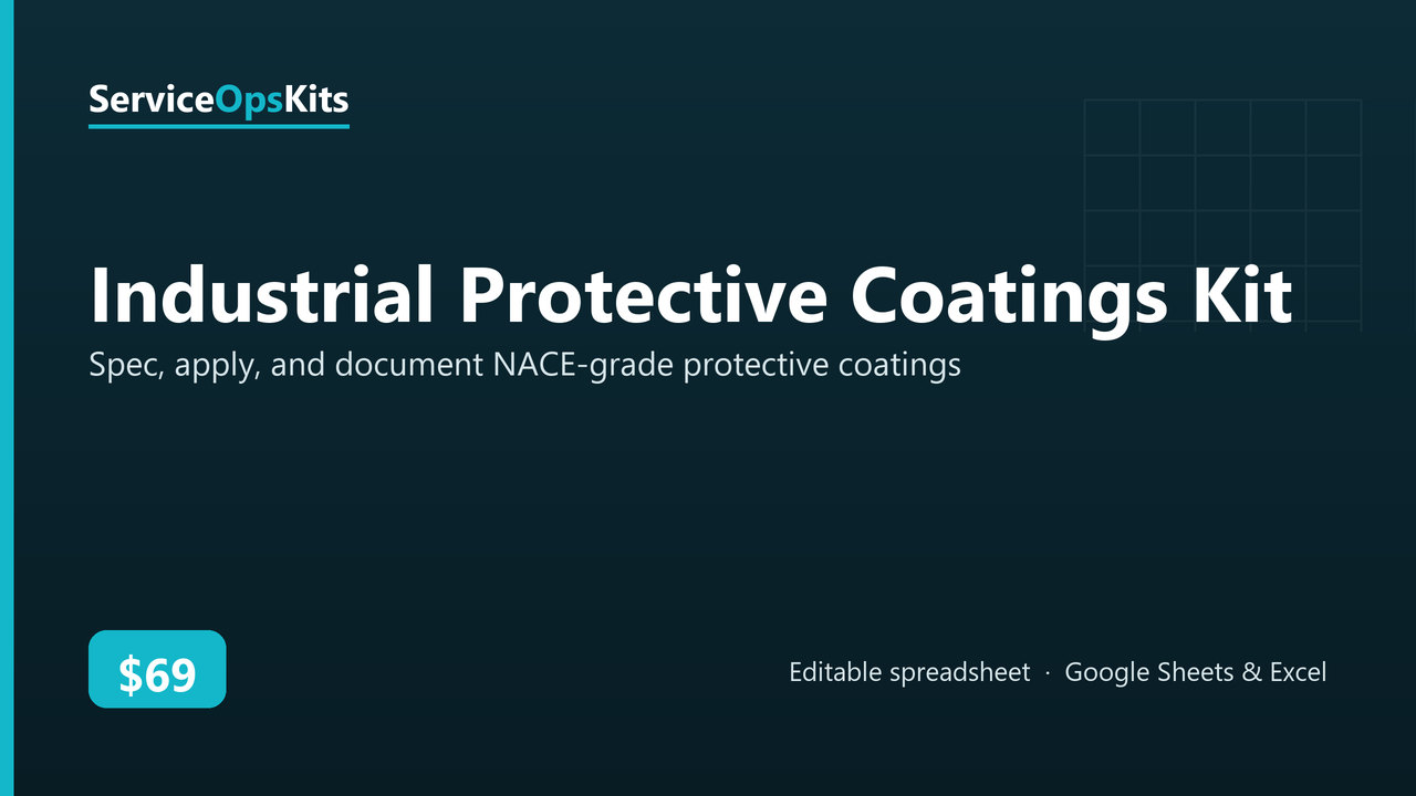 Industrial Protective Coatings Kit spreadsheet template