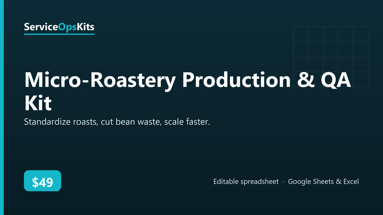 Micro-Roastery Production & QA Kit spreadsheet template