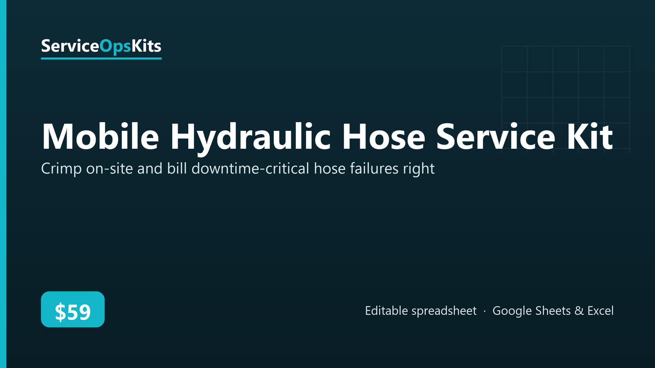 Mobile Hydraulic Hose Service Kit spreadsheet template