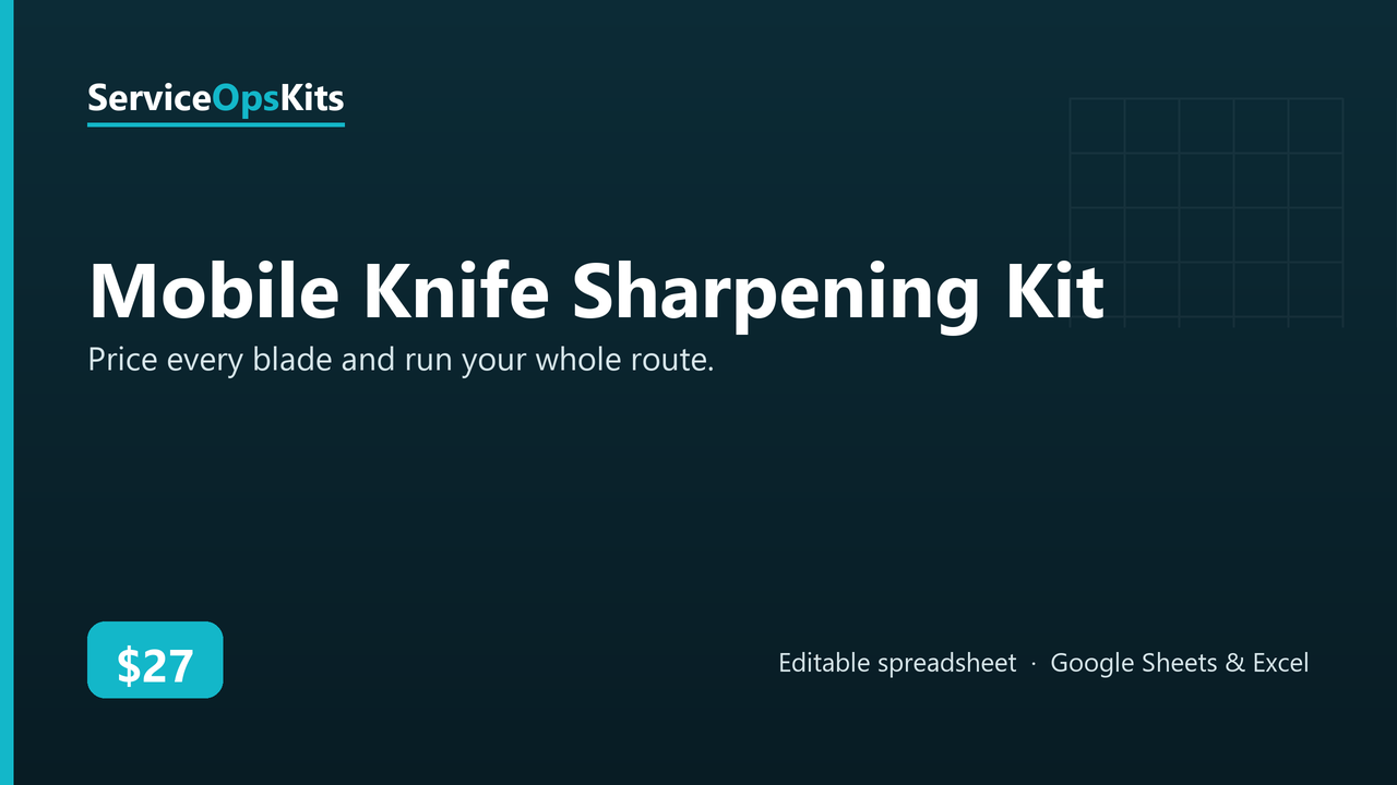 Mobile Knife Sharpening Kit spreadsheet template