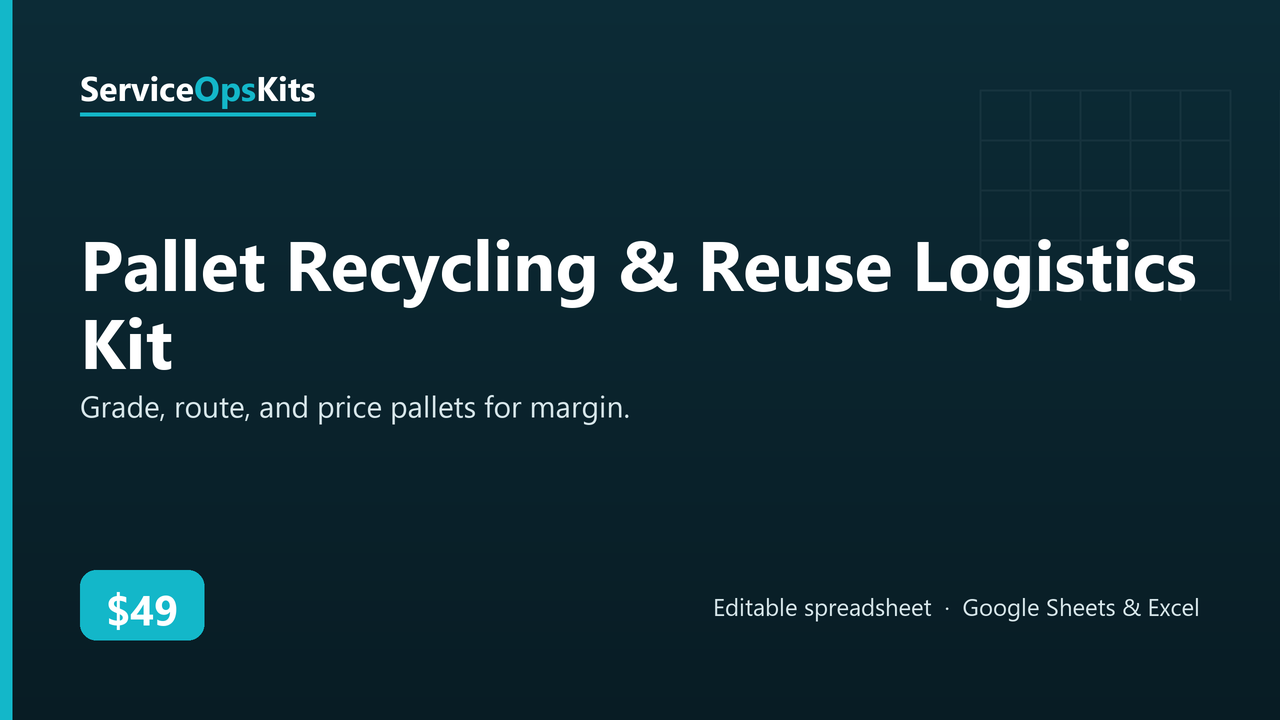 Pallet Recycling & Reuse Logistics Kit spreadsheet template