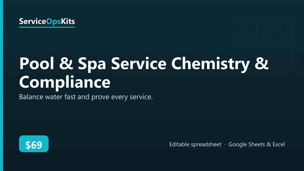 Pool & Spa Service Chemistry & Compliance spreadsheet template