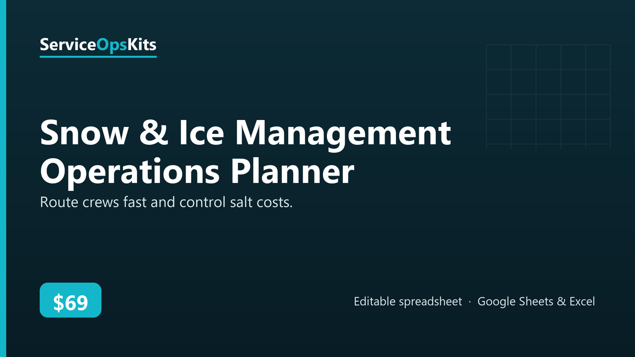 Snow & Ice Management Operations Planner spreadsheet template