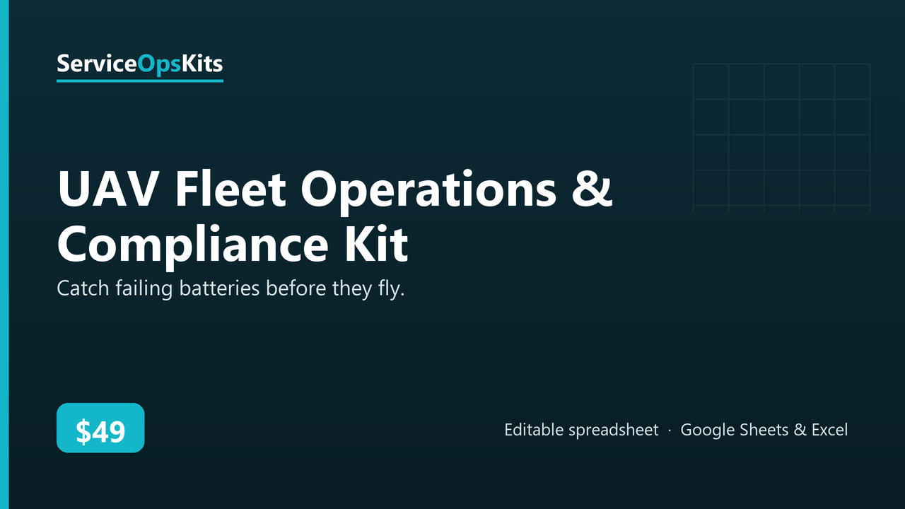 UAV Fleet Operations & Compliance Kit spreadsheet template